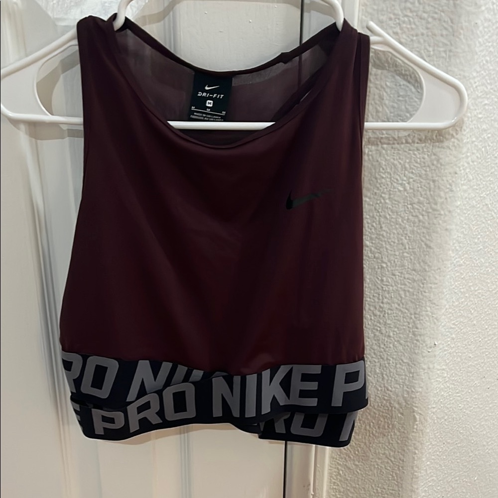 Nike Women's Dark Red Pro Tank Top